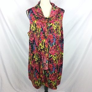 Lane Bryant Sleeveless Scarf Neck Shift Dress